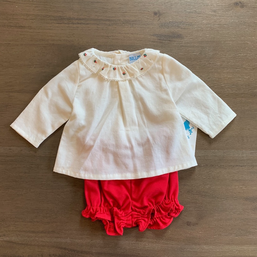 New Luli and Me 2pc Christmas Holiday Bloomer and Swing Top Set